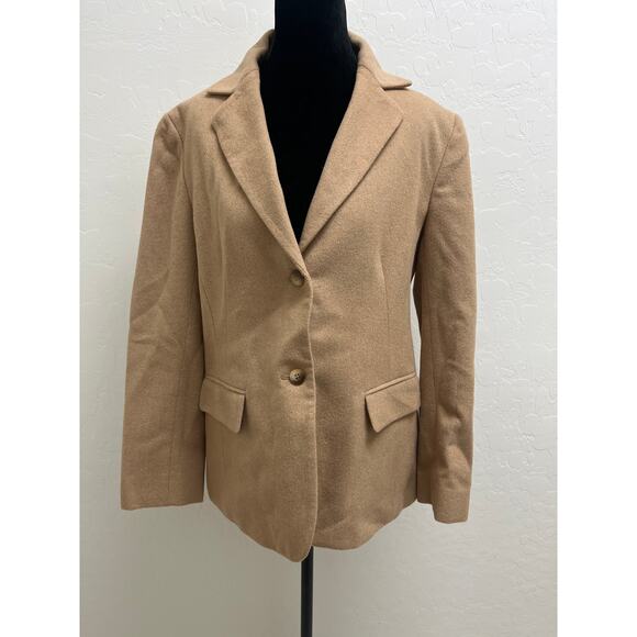 100% Camel Hair Blazer VTG Luxury Minimalist Career Classic Timeless Preppy - Picture 1 of 8